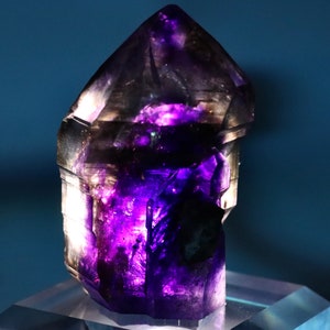 Smoky Brandberg Amethyst Scepter Crystal | Amethyst point Phantom Amethyst Natural Amethyst Elestial Amethyst Wire Wrap Mineral Specimen