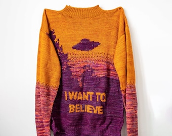 X-Files I Want to Believe sweater pattern PDF