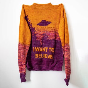 X-Files I Want to Believe sweater pattern PDF