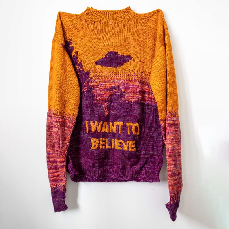 X-Files I Want to Believe sweater pattern PDF image 1