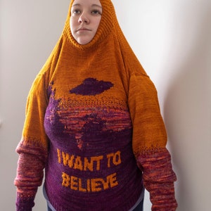 X-Files I Want to Believe sweater pattern PDF image 3