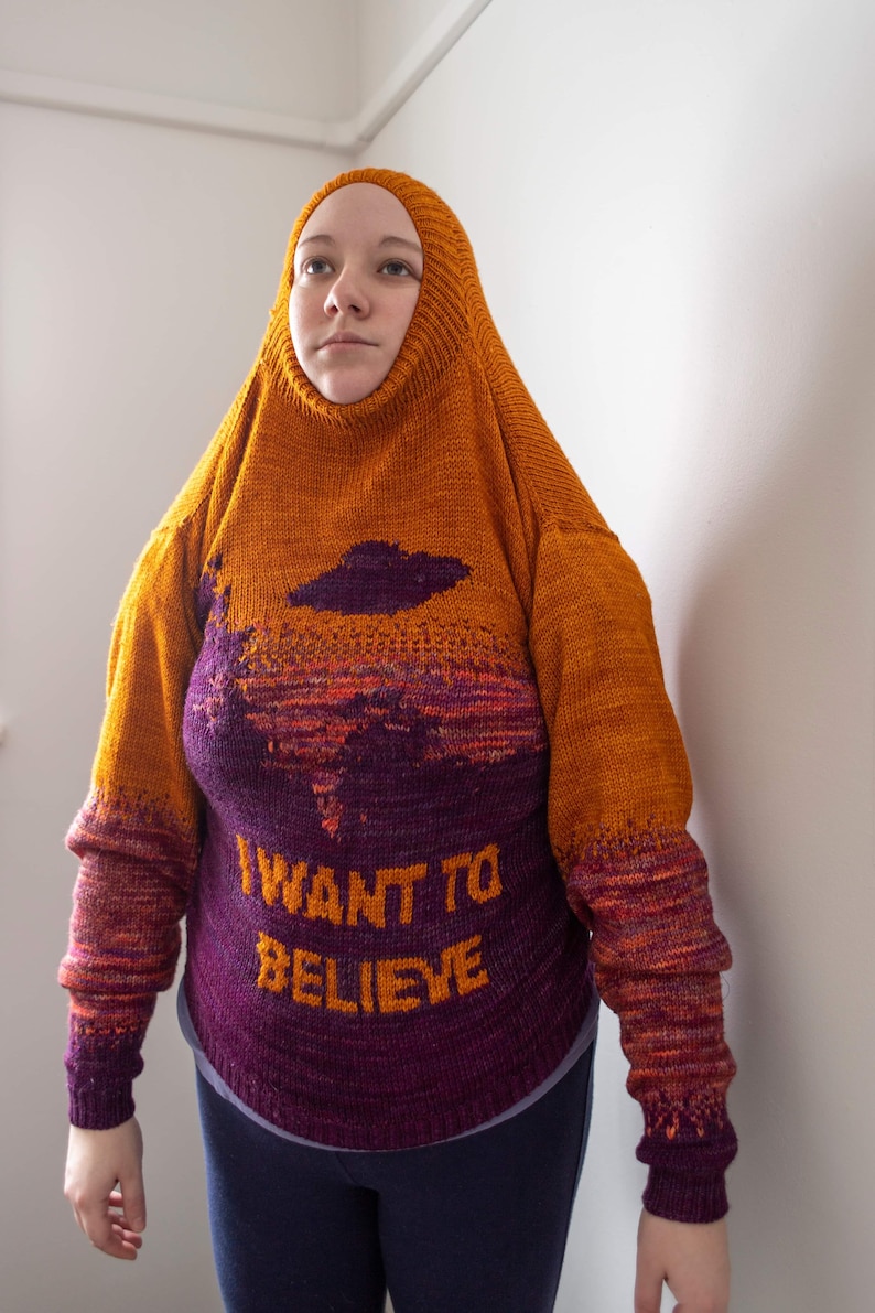 X-Files I Want to Believe sweater pattern PDF image 3