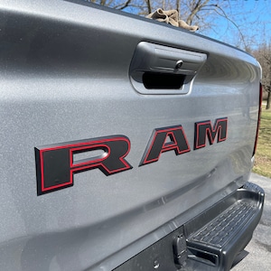 RAM 1500 TRX Tailgate &quot; R A M &quot; Emblem Overlay 2 Tone Decal 2021 2022 2023 2024