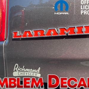 Ram 3500 "LARAMIE" Emblem Decal Overlay Decal 2019 2020 2021 2022 2023 2024