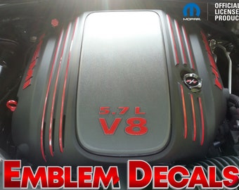 Dodge Challenger 5.7L V8 Hemi Engine Decals 2009 2010 2011 2012 13 14 15 16 17 18 19 2020 2021 2022