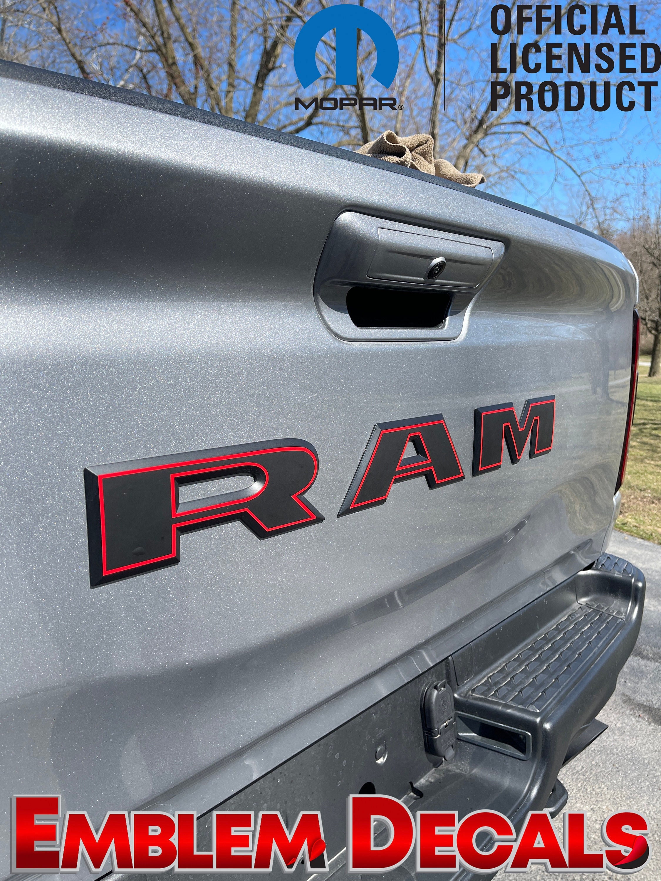 RAM Officially Licensed RAM 1500 RAM Head Vertical Stripe; Matte