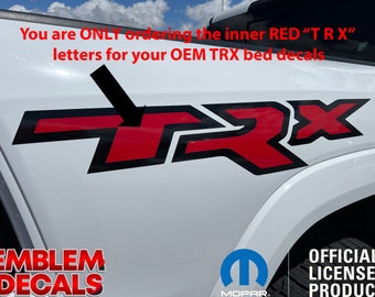Ram 1500 TRX Bed Decal Inner Letter Inserts Overlay 2021 2022 2023 2024