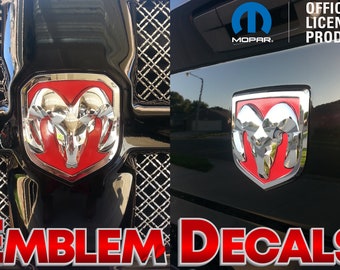 RAM 1500 Ram Heads Front and Rear Emblem Inlays Decals 13 14 15 16 17 18