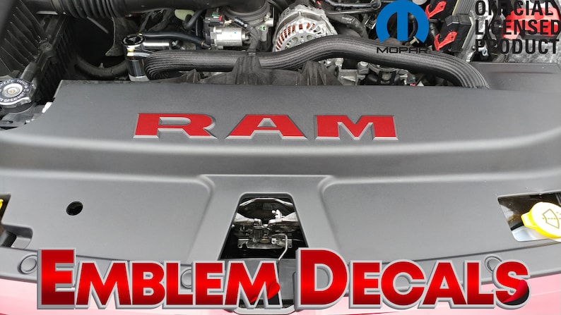 Ram 1500 5.7L V8 DT RAD SHROUD Decal Overlay Decal 2019 2020 2021 2022 2023 2024 afbeelding 7