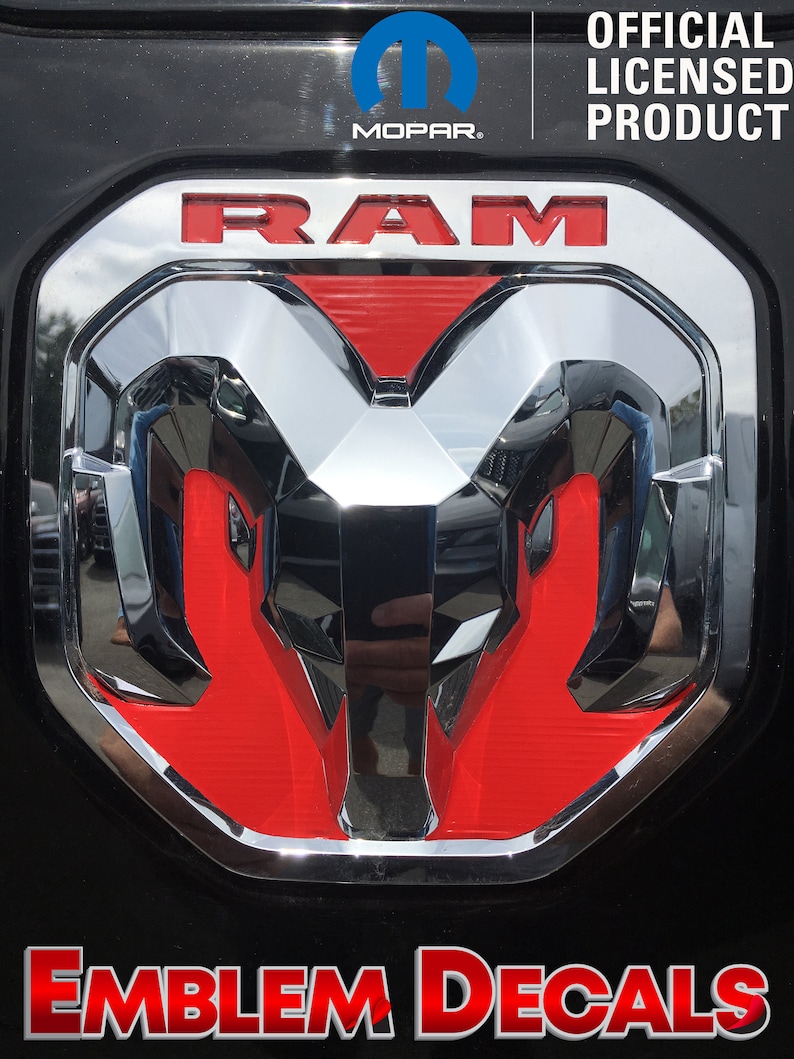 RAM 1500 DT Tailgate Head Emblem Decals 2019 2020 2021 2022 2023 2024 image 1