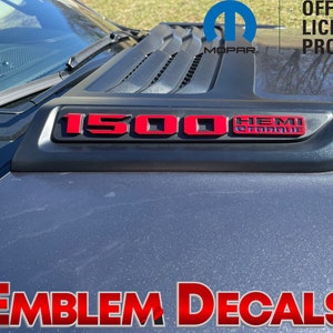 HEMI 5.7L 1500 Hood Emblem Overlay Decals
