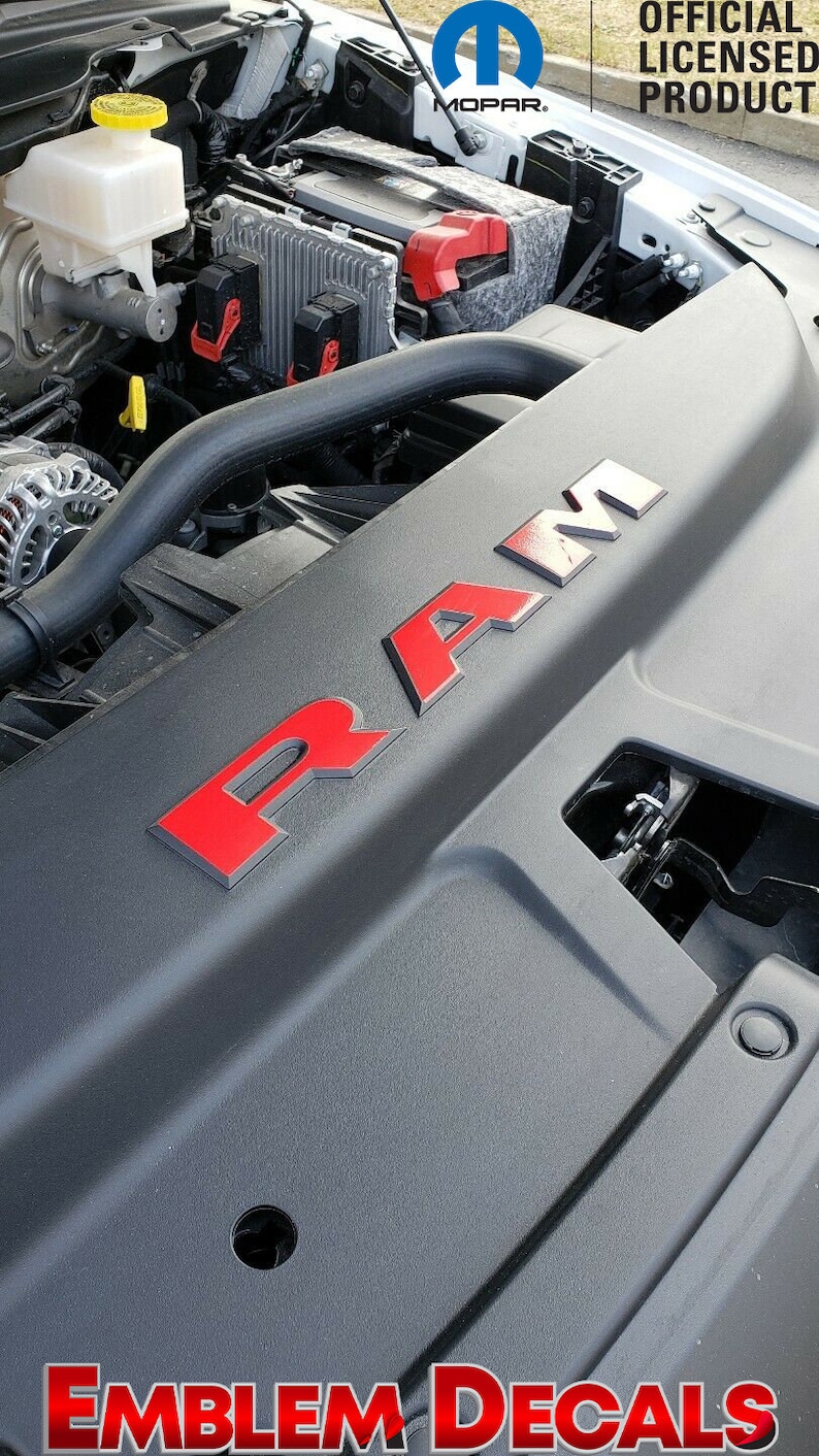 Ram 1500 5.7L V8 DT RAD SHROUD Decal Overlay Decal 2019 2020 2021 2022 2023 2024 afbeelding 2