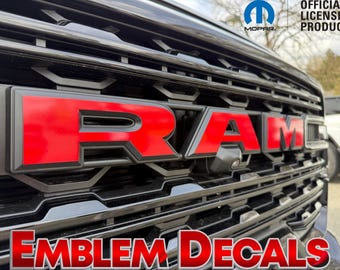 RAM 2500 Grill Emblem Decals 2025 2026 Solid Colors and USA Design