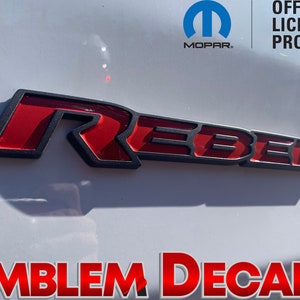 RAM 2500 Power Wagon REBEL Rear Emblem Decals 2023 2024