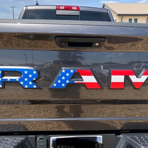 RAM 1500 LARAMIE Tailgate Emblem Decals 2016 2017 2018 USA Designs & Solid Color