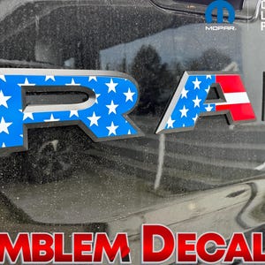 RAM 1500 TRX Tailgate Emblem Decal USA Designs & Solid Color 2021 2022 2023 2024