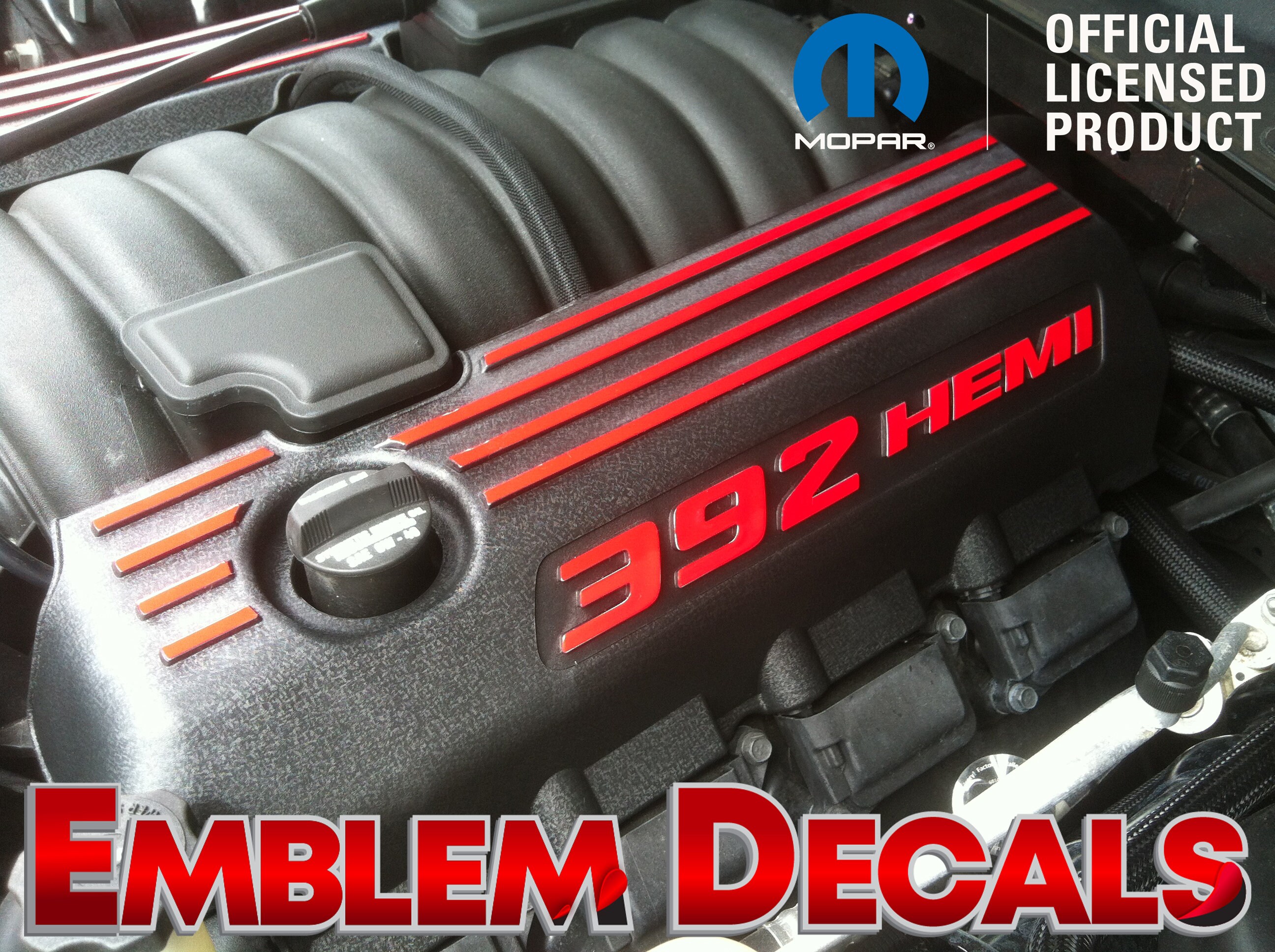 thumbnail image 2 of Metro Auto Graphics Engine Cover Decal Kit For Dodge Challenger (2012-2020) | Glossy Vinyl | Made In USA 2 of 6