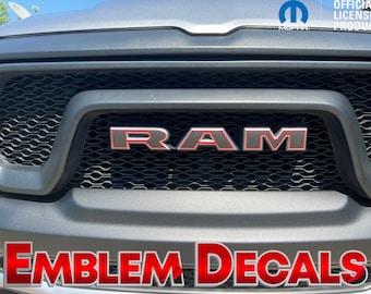 RAM 1500 DT " R A M " Grill Emblems Overlay 2 TONE Decal 19 2020 2021 2022 23 2024
