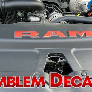 Ram 1500 5.7L V8 DT RAD SHROUD Decal Overlay Decal 2019 2020 2021 2022 2023 2024 afbeelding 1