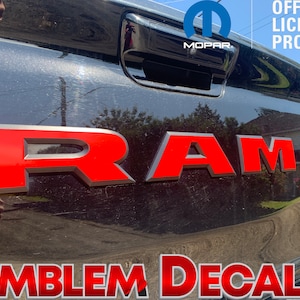 RAM Rebel Tailgate Emblem Decals 2019 2020 2021 2022 2023 2024 USA Designs and Solid Colors