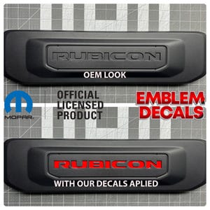 Jeep Wrangler RUBICON JK Plate Filler Decals 2013 2014 2015 2016 2017 2018