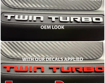 Ram 1500 RHO Twin Turbo Engine Cover Overlay Decal with Center Stripe 2025 2026