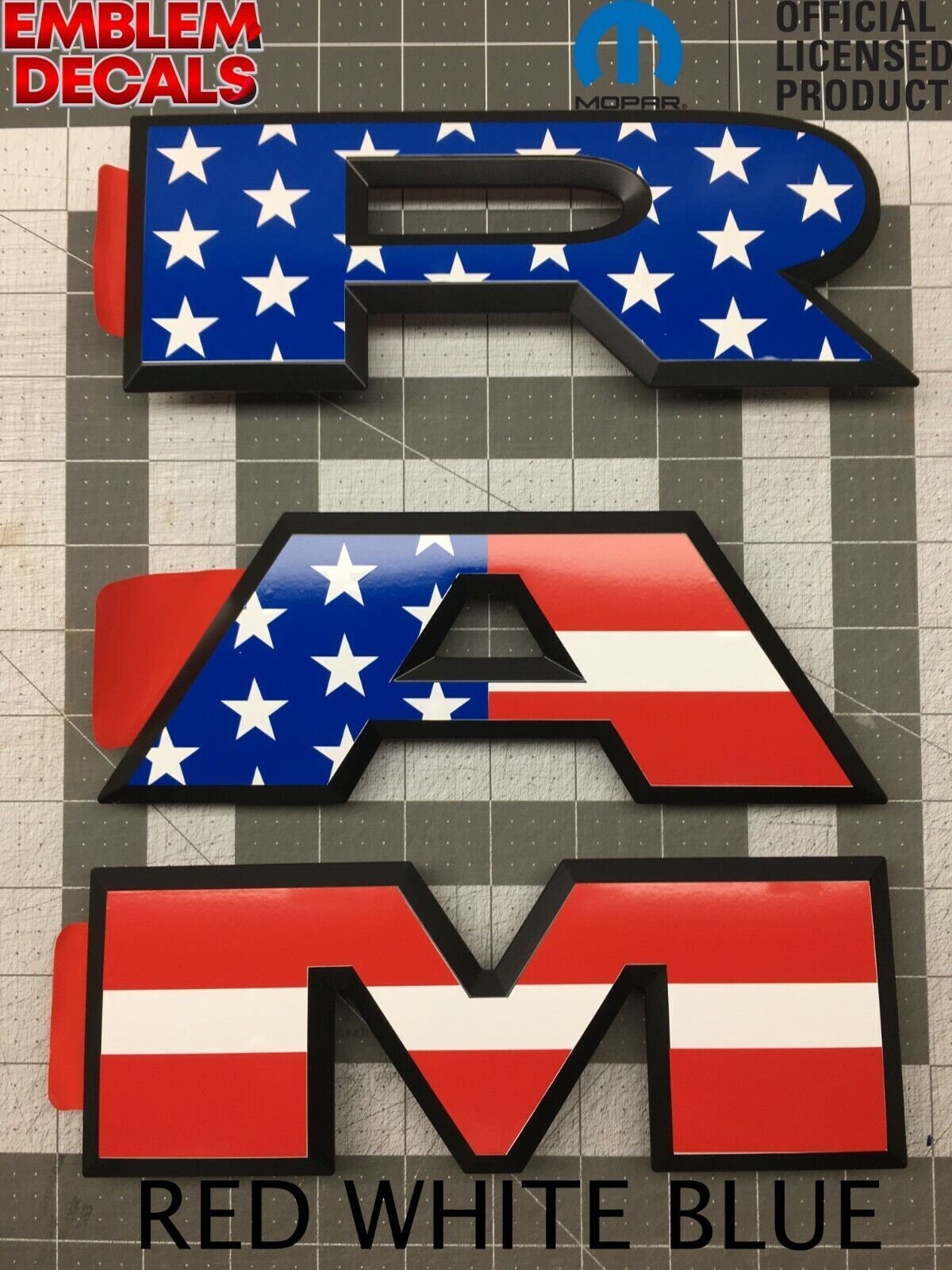 RAM 2500 Power Wagon Tailgate Emblem USA or Solid Color Decals 2019 ...