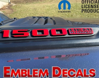 Ram 1500 DT " 1500 HEMI Etorque " Sport Hood Emblems Overlay Decal 2021 2022 2023 2024