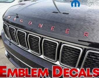 Jeep "WAGONEER" Hood Emblems Overlay Decal 2022 2023 2024 2025 2026