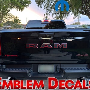 RAM 1500 Rebel Tailgate Package Emblem Overlay 2 TONE Decal 2025 2026