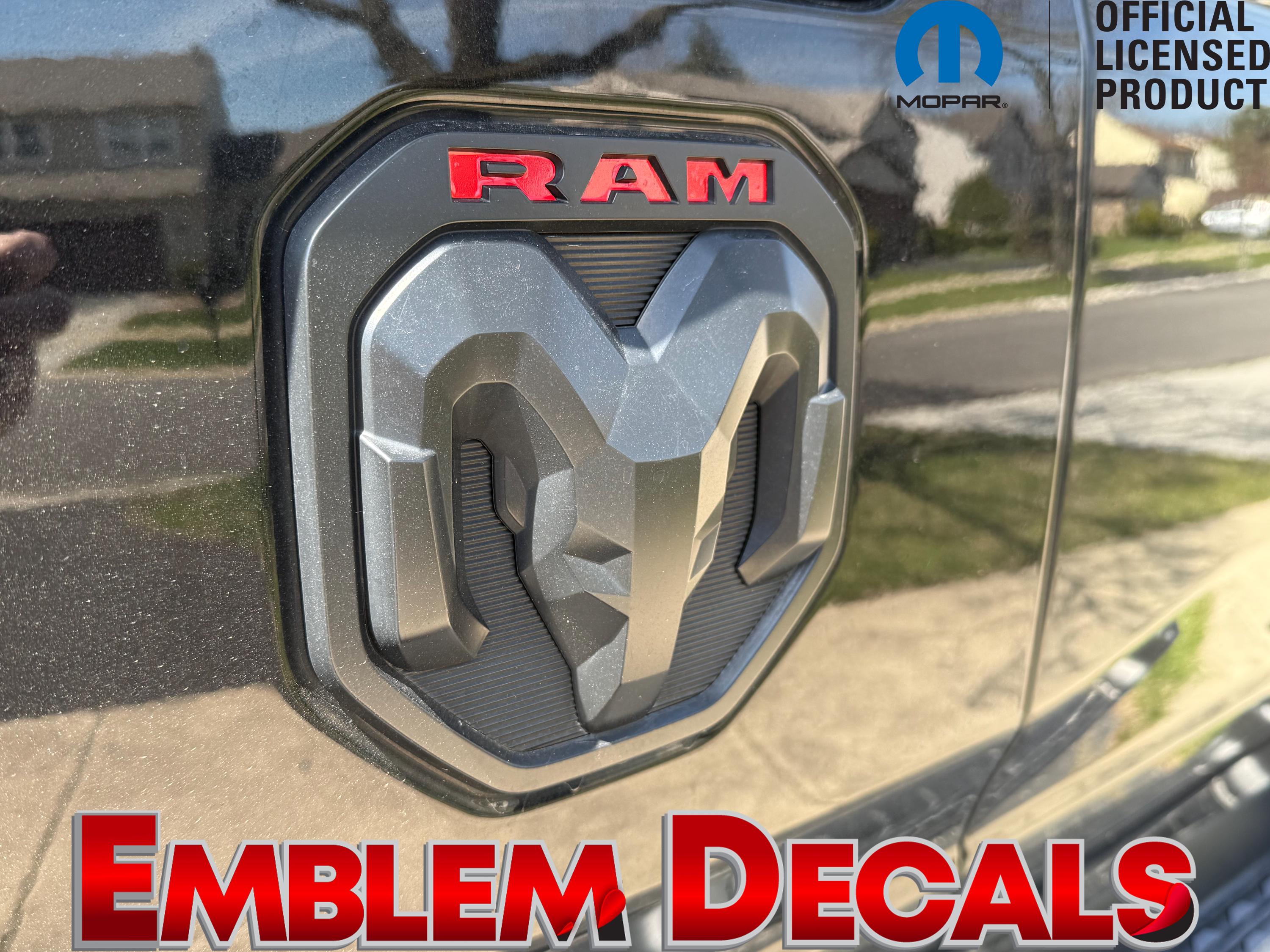 RAM LETTERING 1500 DT Tailgate Head Emblem Decals 2025 2026 With Multi ...