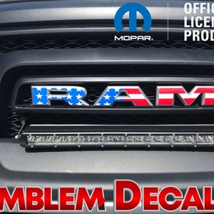 RAM 1500 ds Classic or Warlock ONLY  - Grill Emblem Decals Solid Colors & USA Design 2019 2020 2021 2022 2023 2024