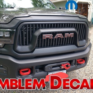 RAM 2500 Power Wagon &quot; R A M &quot; Grill Emblem Decal 2 TONE 19 2020 2021 2022 2023 2024
