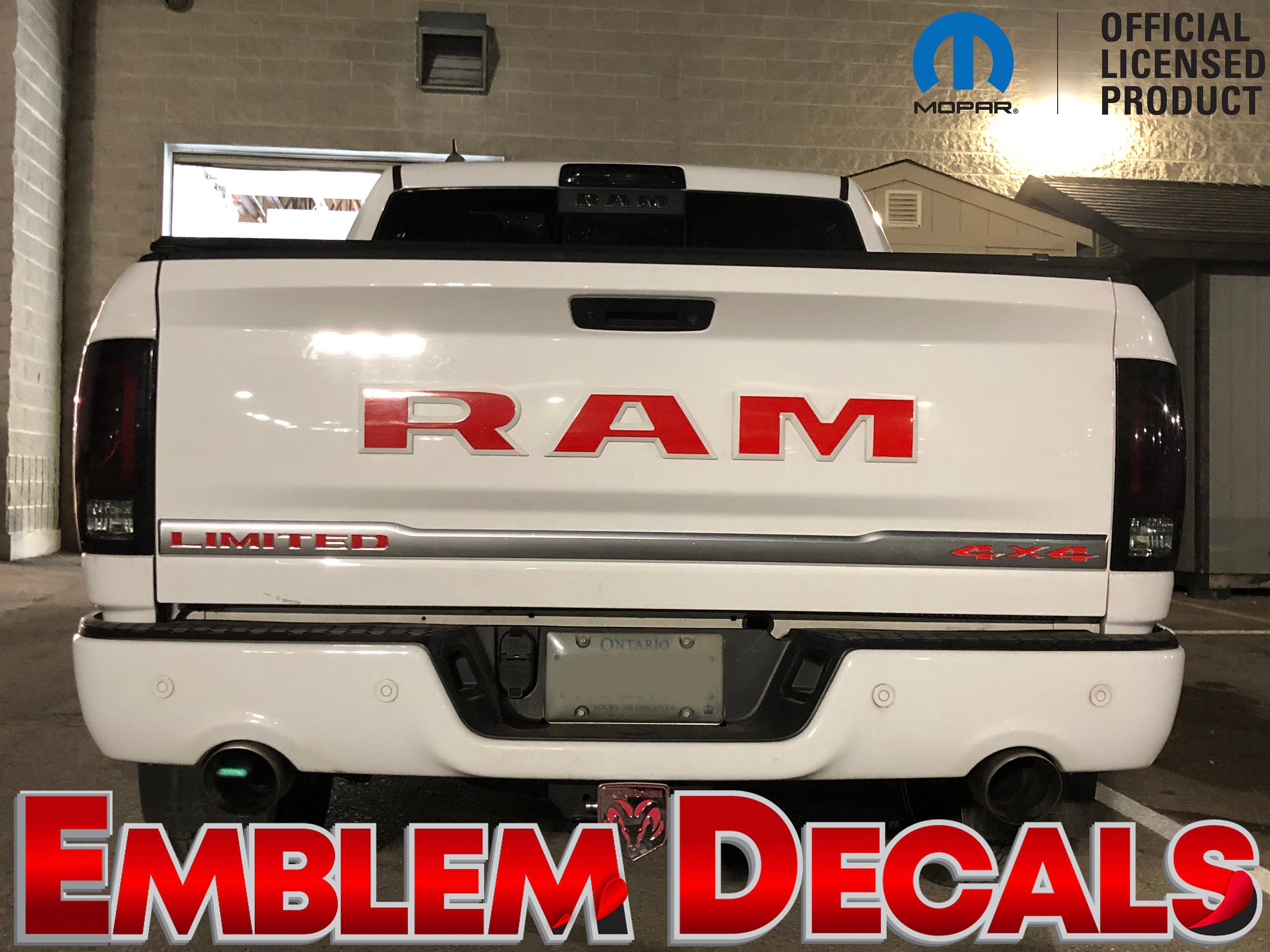 Genuine OEM Dodge Ram 1500 Emblem Badge, Silver/Black, Fits Side Fender Or Tailgate