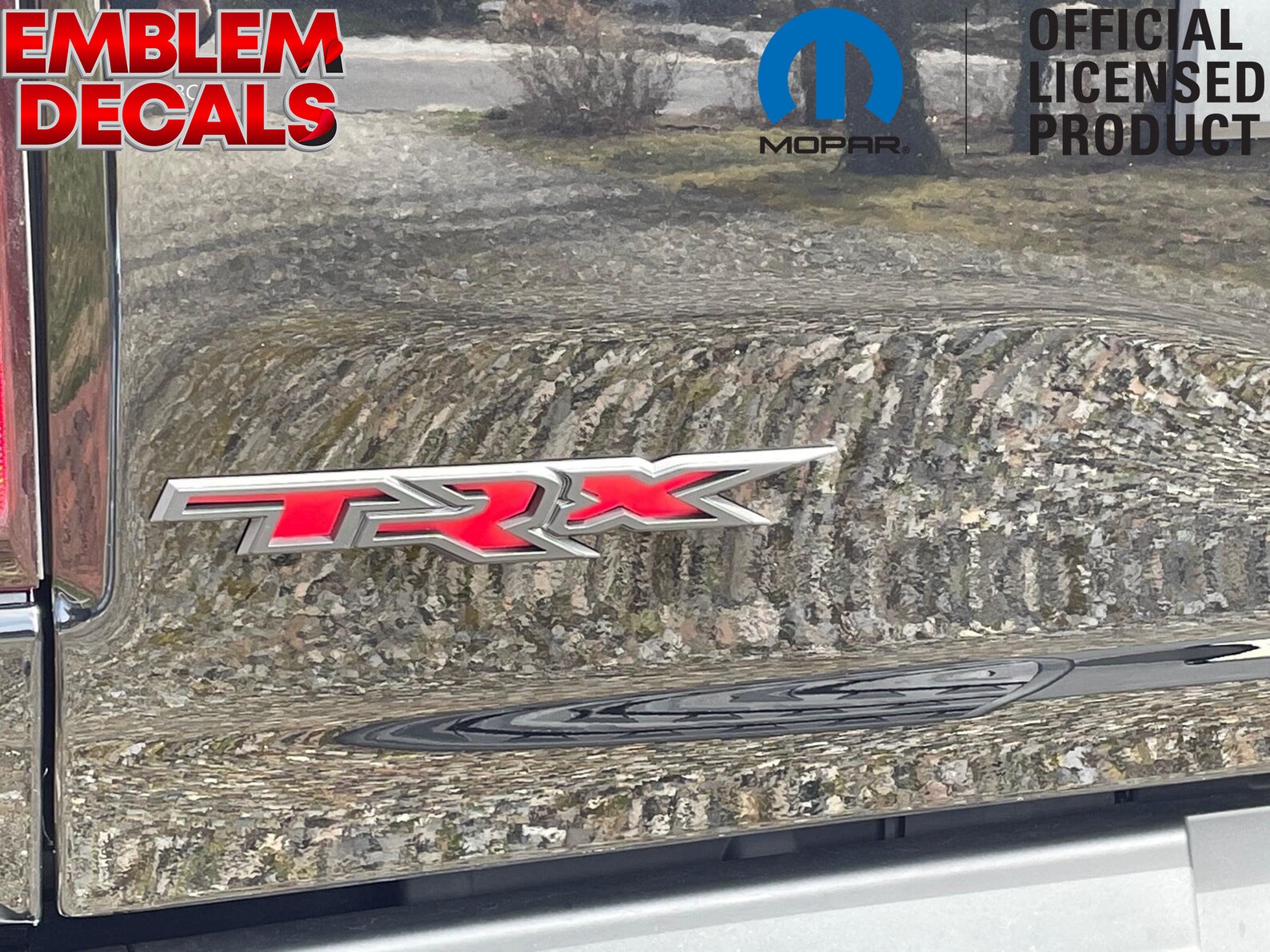 thumbnail image 2 of Ram 1500 TRX Passenger Dash Emblem Overlay Decal - 2021 2022 2023 2024 - Vinyl (TRX8) 2 of 6