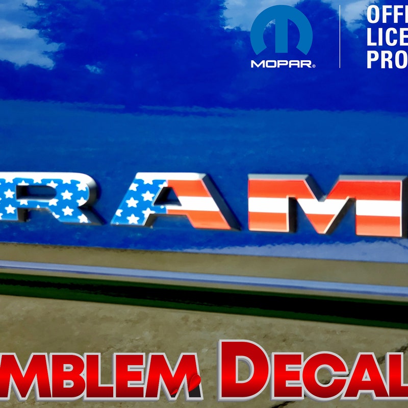 thumbnail image 2 of Ram 1500 TRX Grill Emblem Overlay Decal – R A M Letters 2021-2024 2 of 6
