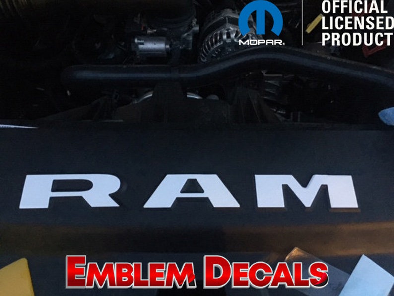 Ram 1500 5.7L V8 DT RAD SHROUD Decal Overlay Decal 2019 2020 2021 2022 2023 2024 afbeelding 6