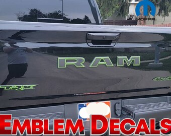 RAM 1500 TRX Tailgate Package Emblem Overlay 2 TONE Decal 2021 2022 2023 2024