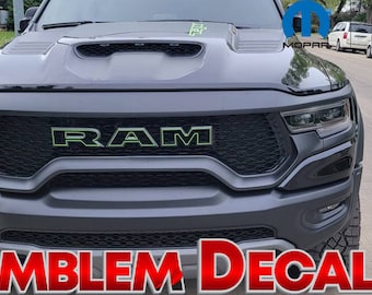 Ram 1500 TRX Grill " R A M " Emblem Overlay Decal 2021 2022 2023 2024