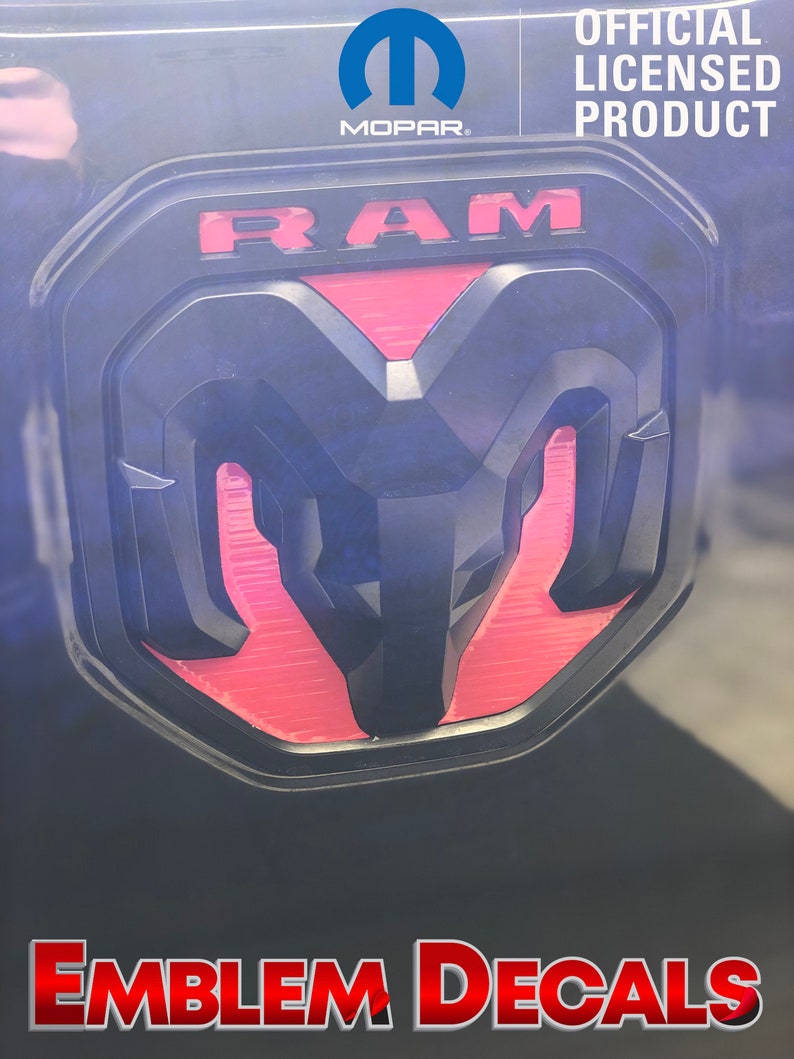 RAM 1500 DT Tailgate Head Emblem Decals 2019 2020 2021 2022 2023 2024 image 6