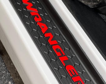 Jeep WRANGLER JL Door Sill Plate Decals 2018 2019 2020 2021 2022 2023 2024 2025 2026