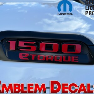 RAM 1500 DT & ETORQUE Hood Emblems Overlay Decal, 2021-2024, Vinyl Black