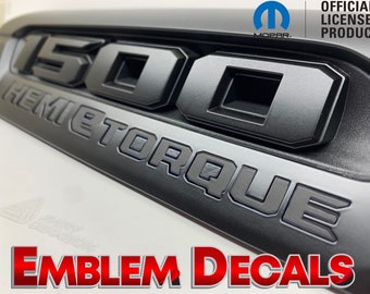 RAM 1500 DT HEMI ETORQUE Sport Hood Emblem Overlay Decal – 2021 2022 2023 2024 (Vinyl)