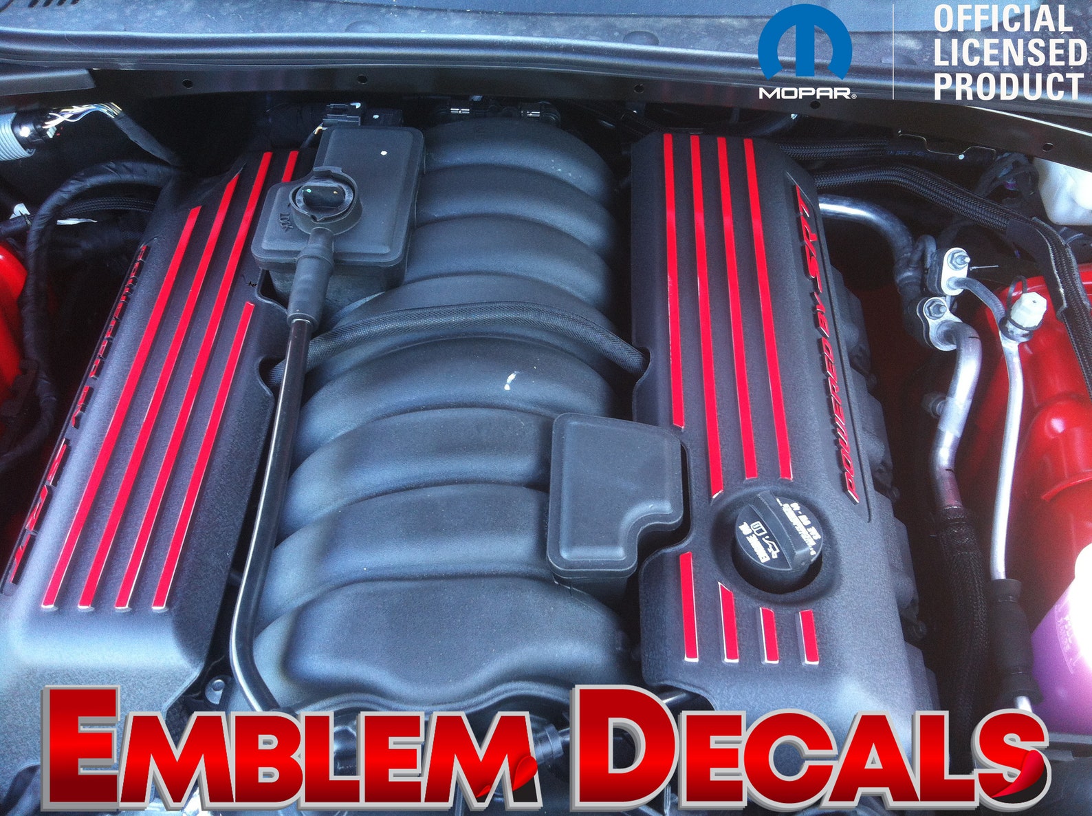 Dodge Charger POWERED BY SRT Engine Decal 2011 2012 2013 2014 2015 2016 ...