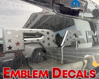 RAM 1500 Tailgate Emblem Decal USA Designs & Solid Colors 2025 2026