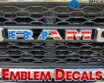 RAM 2500 Grill Emblem Decals 2025 2026 2027 Solid Color & USA Design