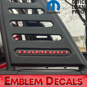Ram 1500 TRX RAMBAR Emblem Overlay Decal 2021 2022 2023 2024