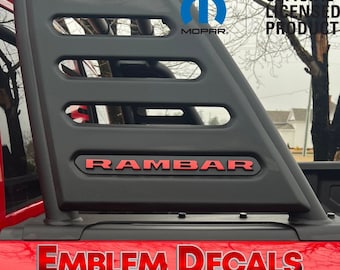 Ram REBEL 1500 RAMBAR Emblem Overlay Decal 2019 2020 2021 2022 2023 2024