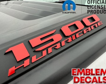 2026 RAM " 1500 HURRICANE " SPORT Performance Hood Emblems Overlay Decal Twin Turbo Rebel