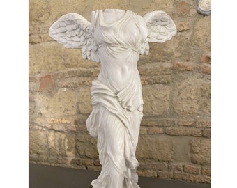 Winged Victory Nike of Samothrace, Greek Goddess 14,7"H inch (37,5 cm) - Hand patinated statue, Carrara marble cast, Made in Italy,Gift Idea